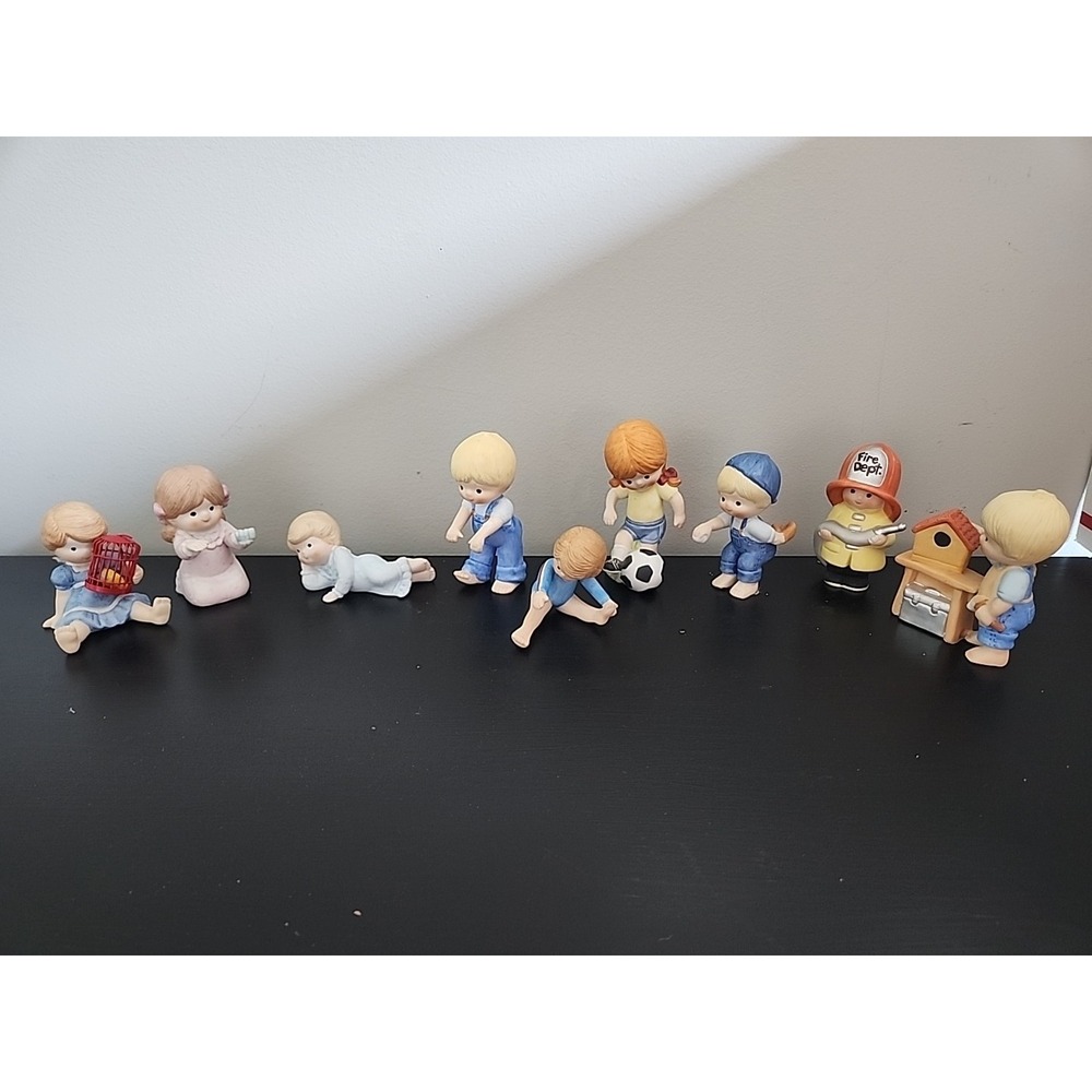 Enesco Country Cousins Lot 9 Gymnast Soccer‎ Baseball Fireman Woodworker